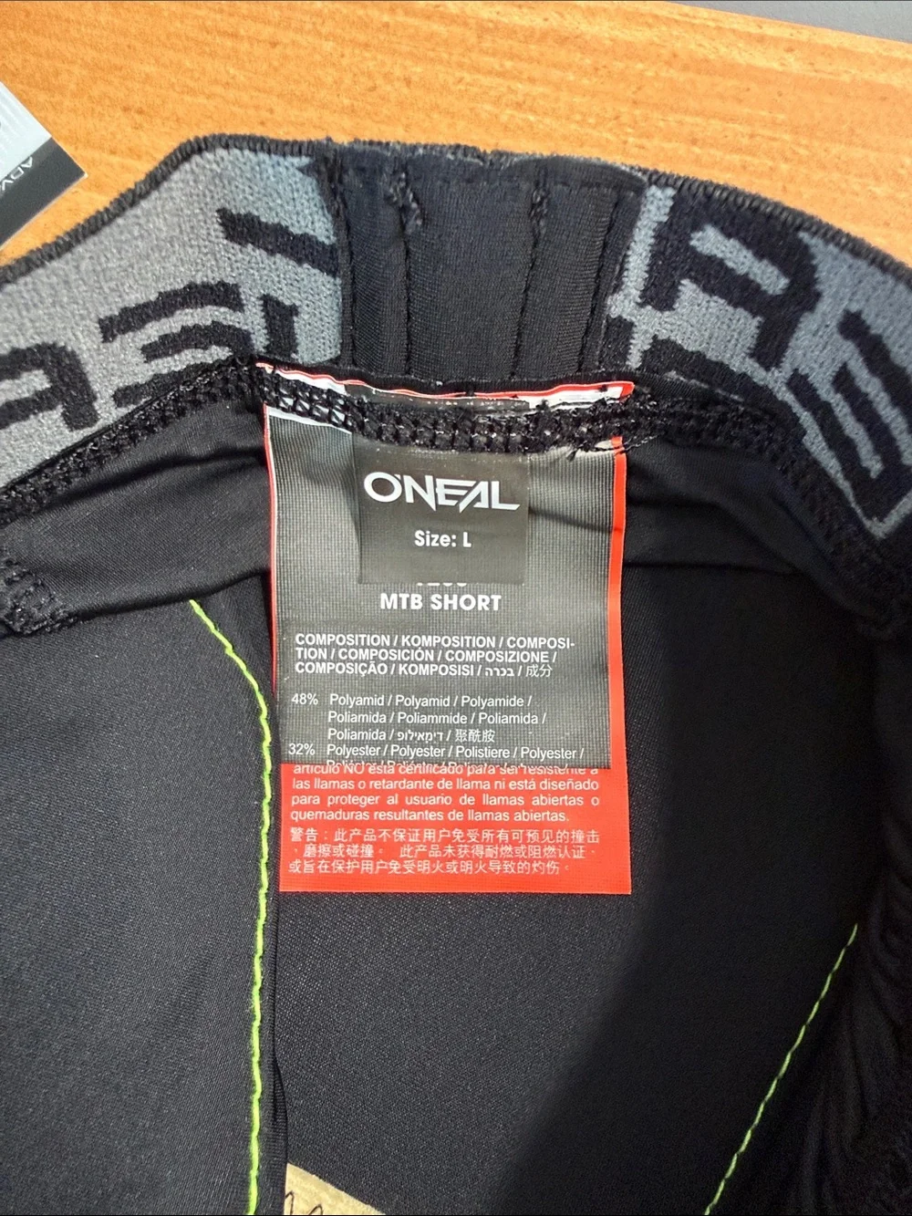 Men’s O’Neal Trail Short- Black with Neon Yellow Trim - Picture 5 of 6